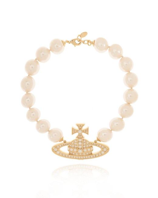 Vivienne Westwood White Pearl Necklace 'neysa',
