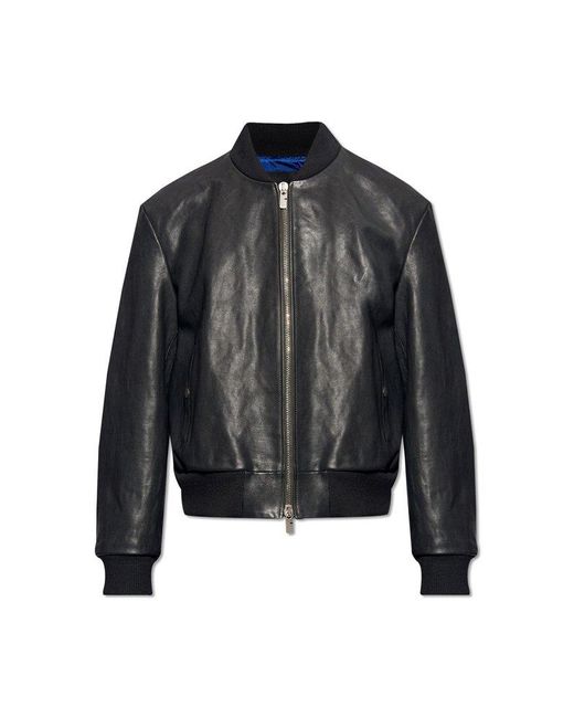 Burberry Black Leather Jacket, for men