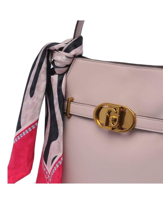 Liu Jo Pink Medium Logo-buckled Top Handle Bag