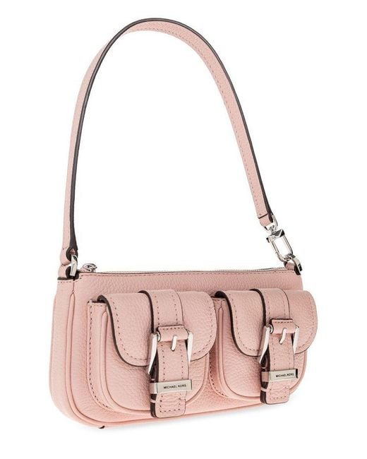 Michael Kors Pink Zoe Small Pebbled Pouch