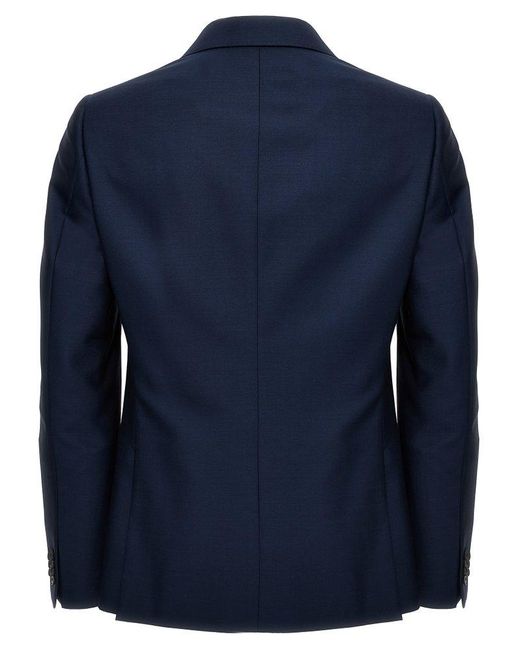 Zegna Blue Single-breasted Straight Leg Tailored Suit for men