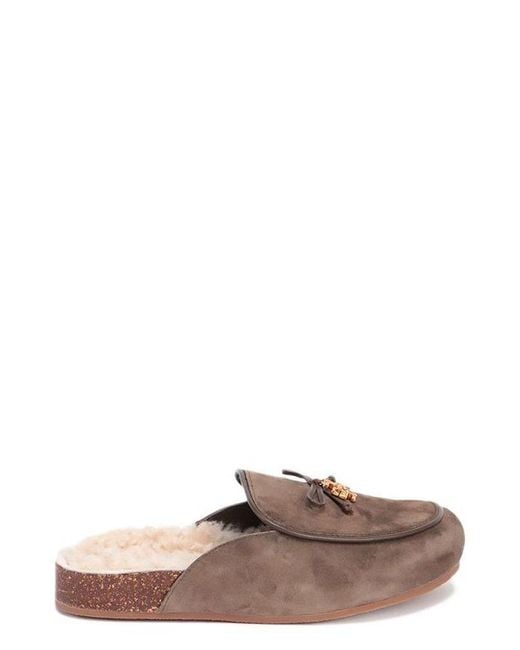 tory charm shearling mule