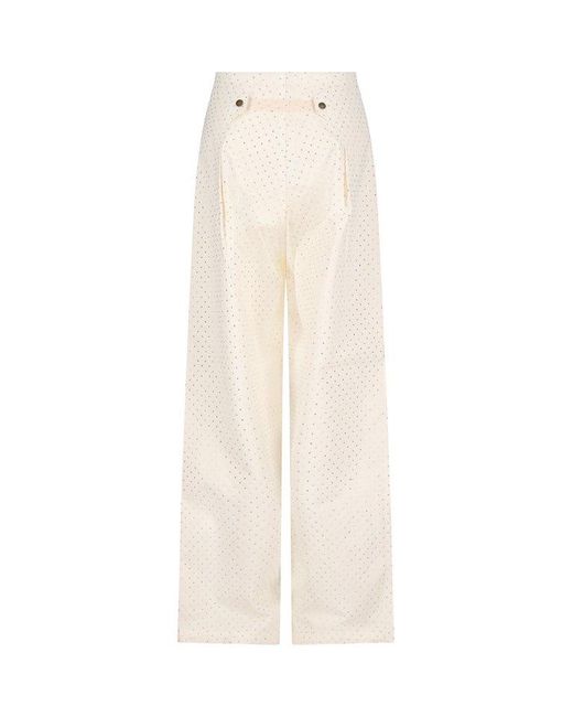【関税込み】DARKPARK DAISY - CRYSTAL STUDDED SATIN PANTS DARKPARK Daisy Embellished Trousers in White | Lyst