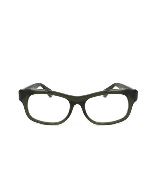Linda Farrow Black X Ann Demeulemeester Rectangular Frame Glasses for men