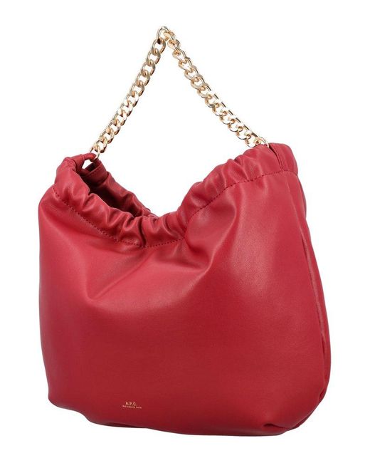 A.P.C. Red Ninon Chain Bag