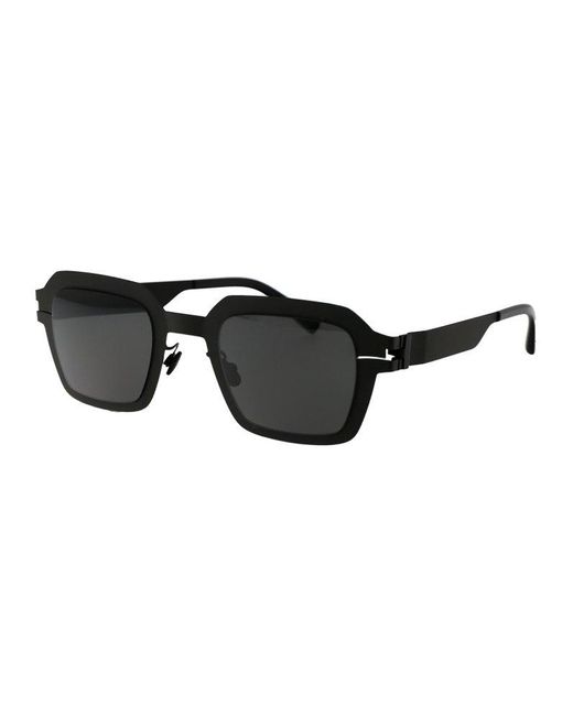 Mykita Black Mott Sun Square Frame Sunglasses