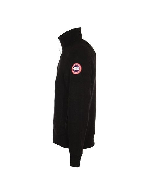 Canada Goose Black Logo Patch Zip-up Jacket for men