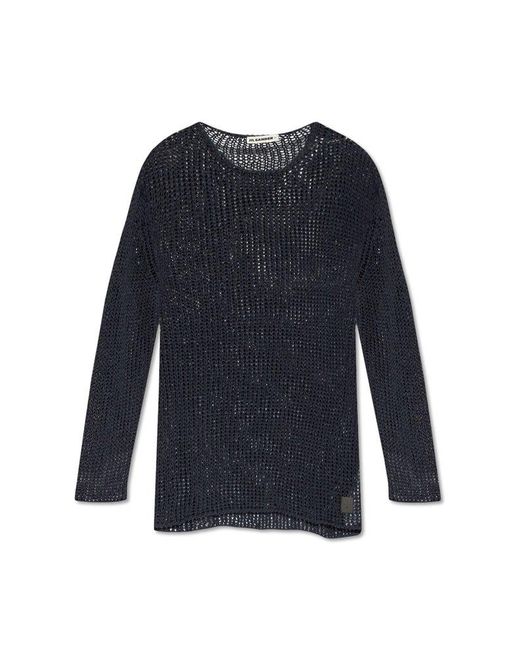 Jil Sander Blue + Openwork Sweater, for men