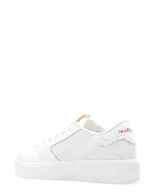 See By Chloé White 'hella' Lace-up Sneakers,