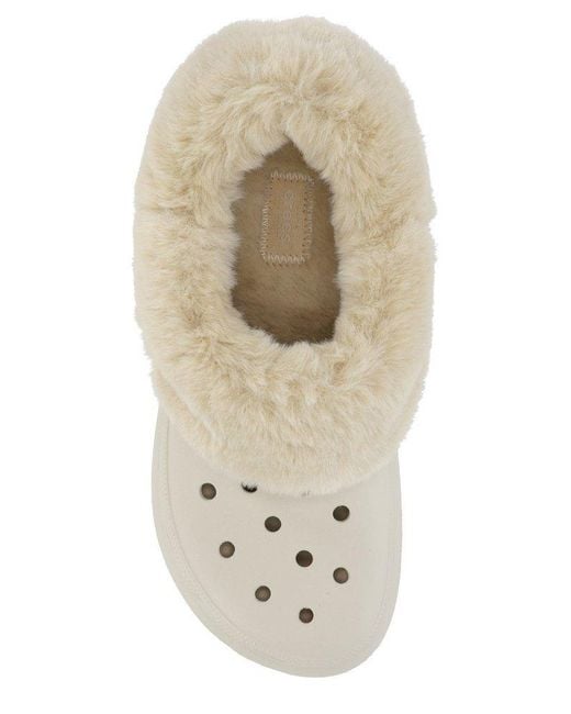 CROCSTM Natural Furever Crush Shearling Clogs