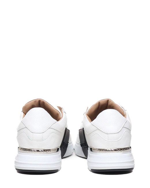 Philipp Plein White Hexagonal Lace-up Sneakers for men