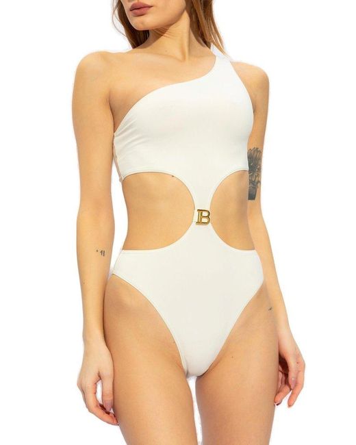 Balmain White One-Piece Swimsuit