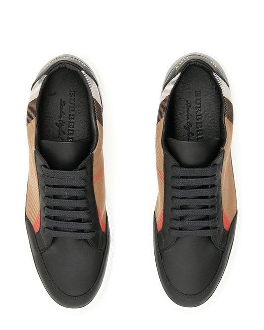 Burberry Multicolor Check Printed Lace-Up Sneakers