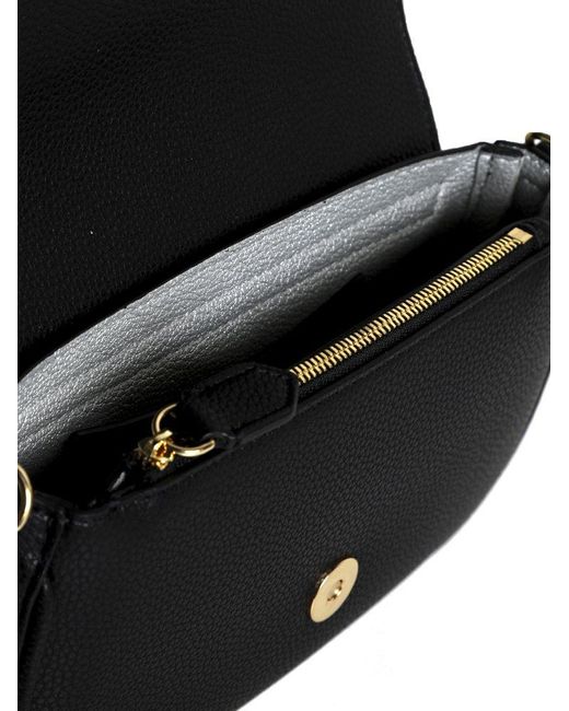 Emporio Armani Black Logo Detailed Foldover Crossbody Bag