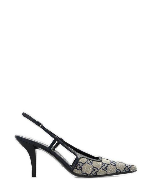 Gucci GG Slingback Midheel Pumps in Natural Lyst UK