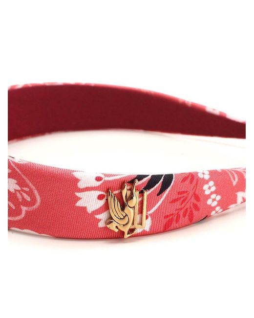 Etro Pink Pegaso Plaque Floral Printed Hairband