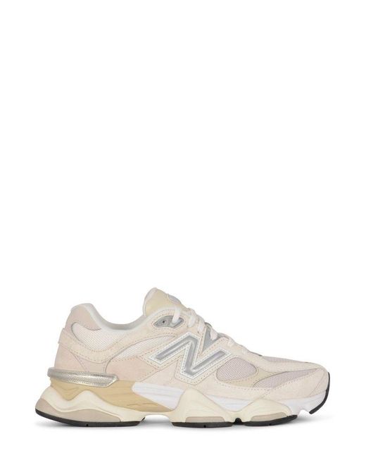 New Balance White 9060 Lace-Up Sneakers for men