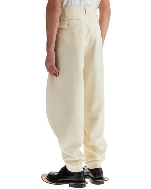 Comme des Garçons White Tapered Leg Twill Trousers for men