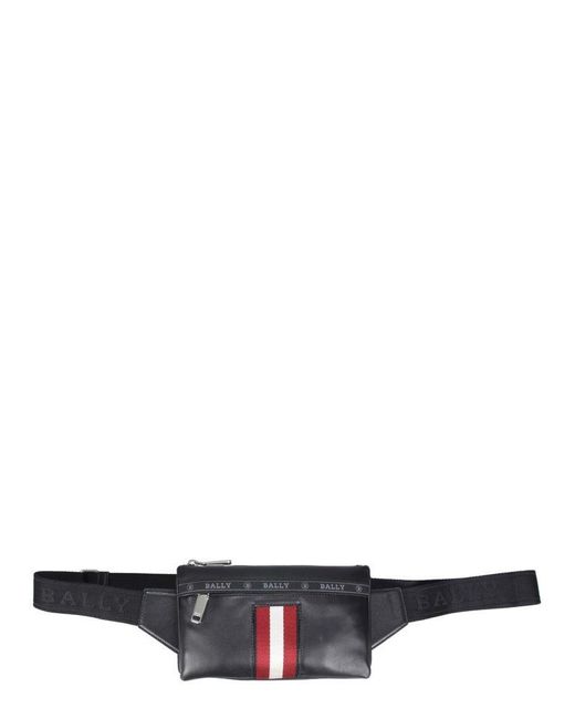 Bally Leather Logo Detailed Zipped Belt Bag in Black for Men Lyst