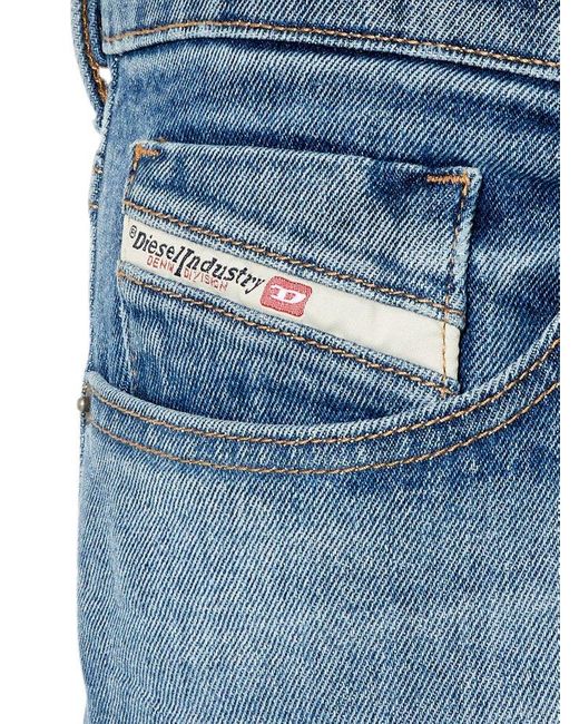 DIESEL Logo Patch Slim Fit Jeans in Blue for Men | Lyst