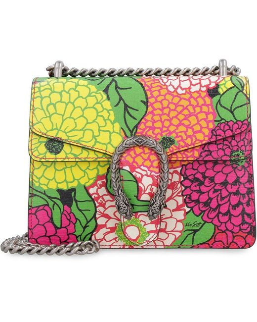 Gucci Green X Ken Scott Dionysus Floral Printed Shoulder Bag
