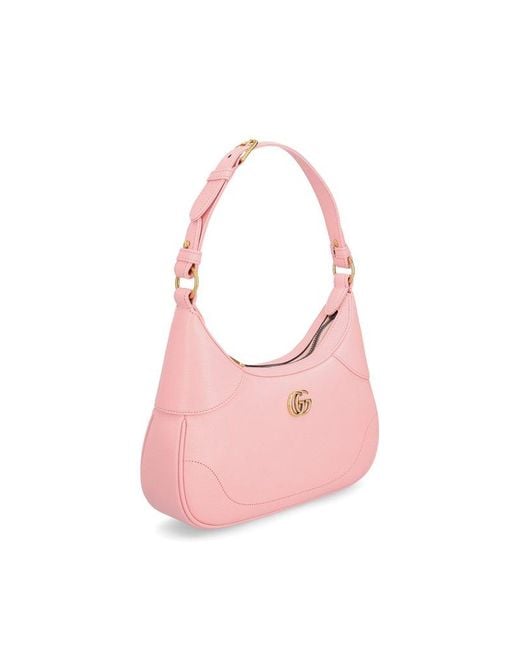 Gucci Pink Aphrodite Small Leather Shoulder Bag