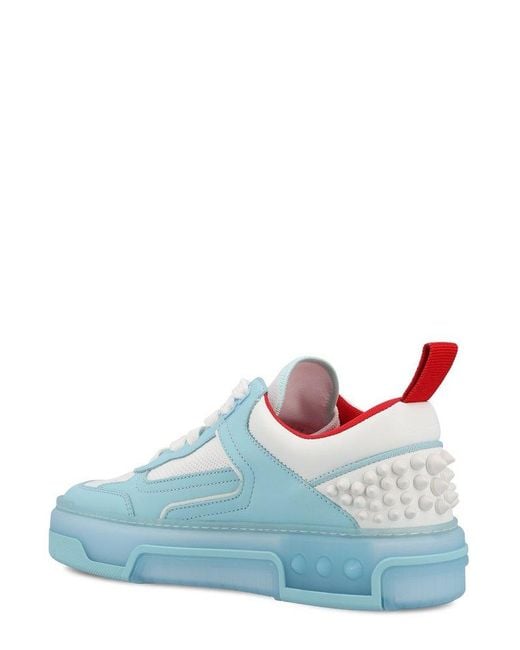 Christian Louboutin Blue Astroloubi Leather Low-top Trainers