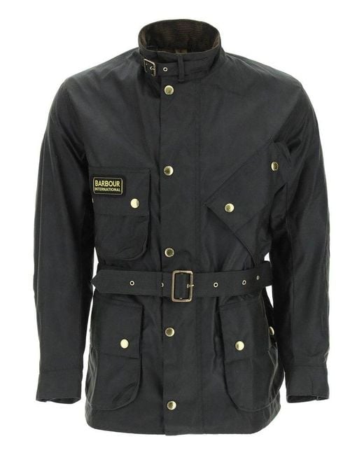 barbour belted jacket mens