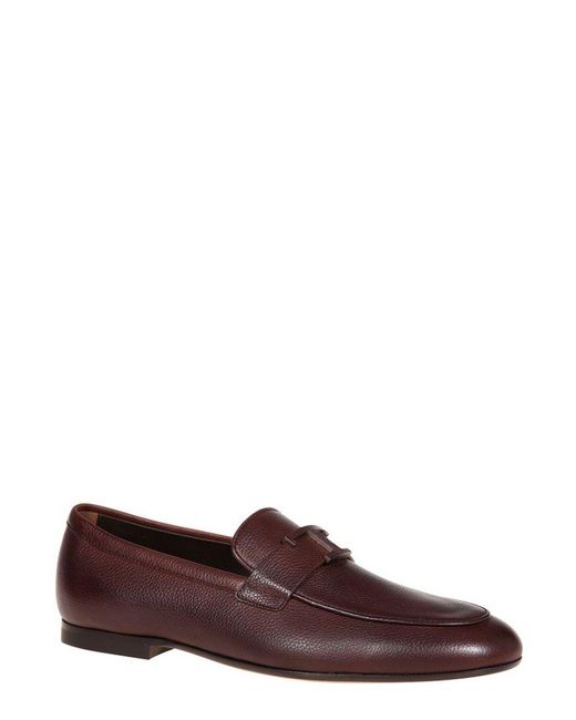 Tod's Brown T Timeless Slip-on Loafers for men