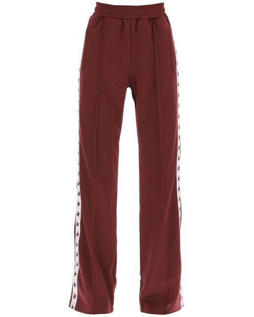 Golden Goose Deluxe Brand Red 'dorotea' Track Pants With Star Bands