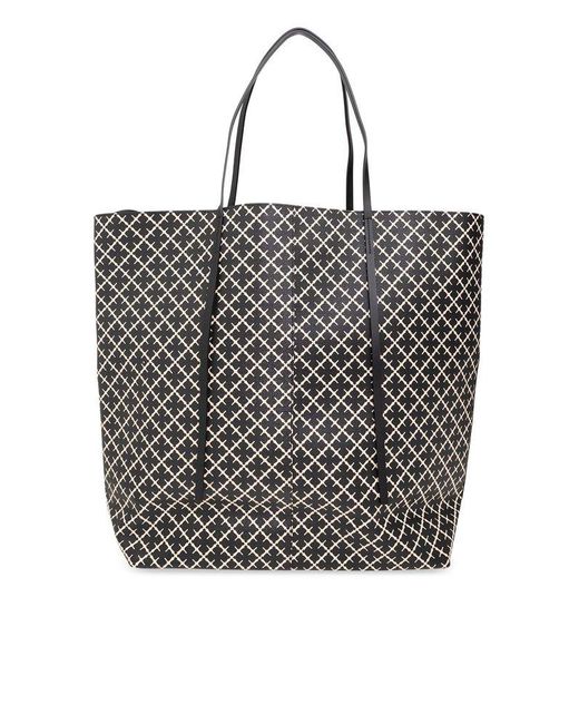 By Malene Birger Black Signature Pattern Tote Bag