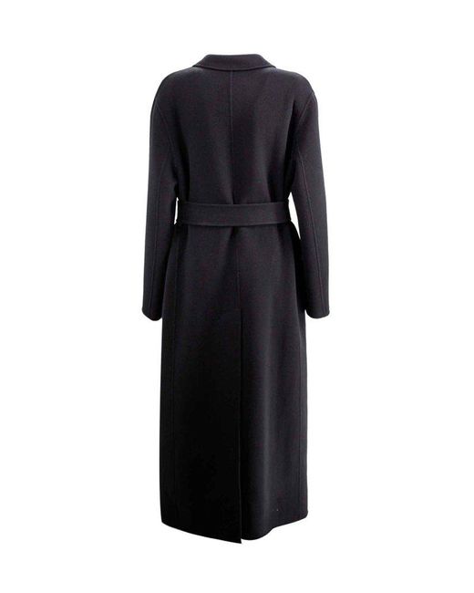 Philosophy Di Lorenzo Serafini Black Belted Single-Breasted Wool Coat