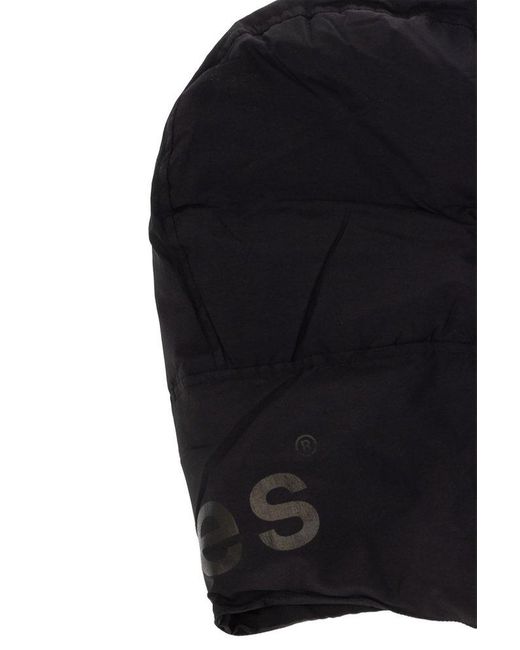 Etudes Studio Black Logo Detailed Hooded Scarf for men