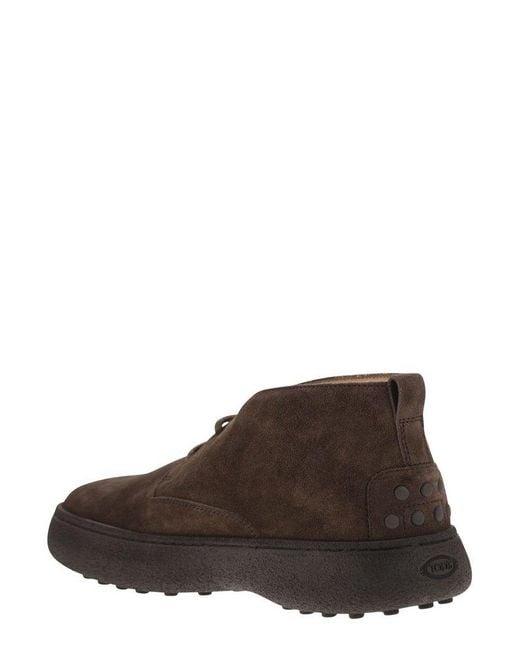 Tod's Brown W. G. Heritage Lace-Up Desert Boots for men