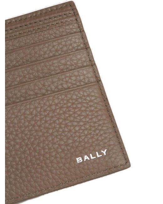 Bally White Logo Printed Bifold Wallet for men