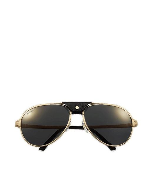 Cartier Black Aviator Frame Sunglasses for men