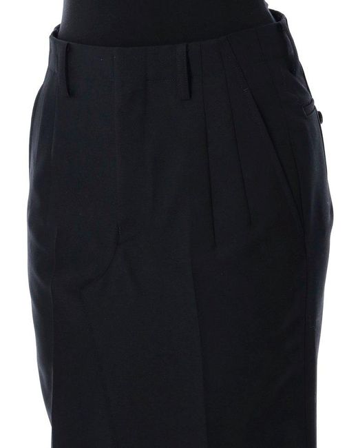 Junya Watanabe Black Straight Cut Wool Long Skirt