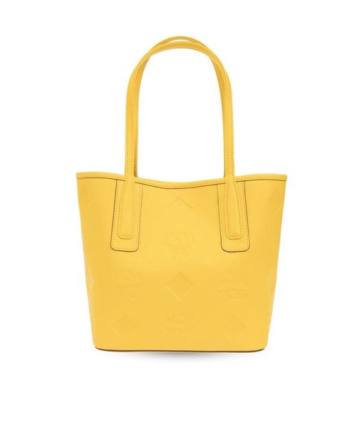 MCM Yellow 'liz Mini' Shopper Bag,