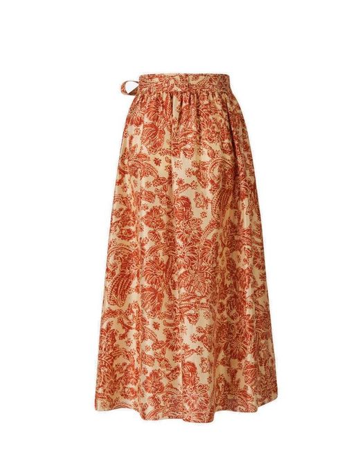 Loro Piana Orange Leah Skirt