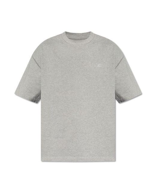 Amiri Gray T-shirt With Logo, for men