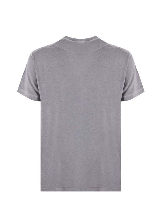 Stone Island Gray Logo Patch Crewneck T-shirt for men