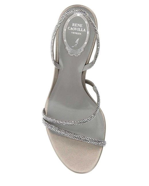 Rene Caovilla White Irina Open-toe Embellished Sandals