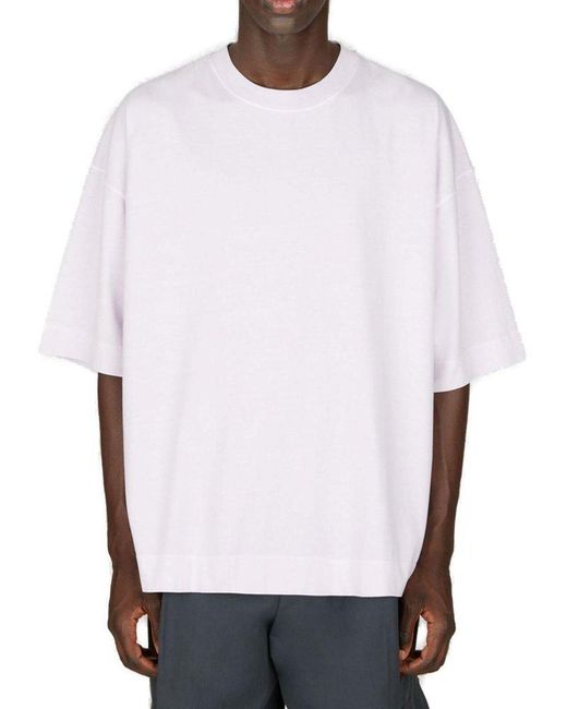 Dries Van Noten White Drop Shoulder Oversized T-shirt for men
