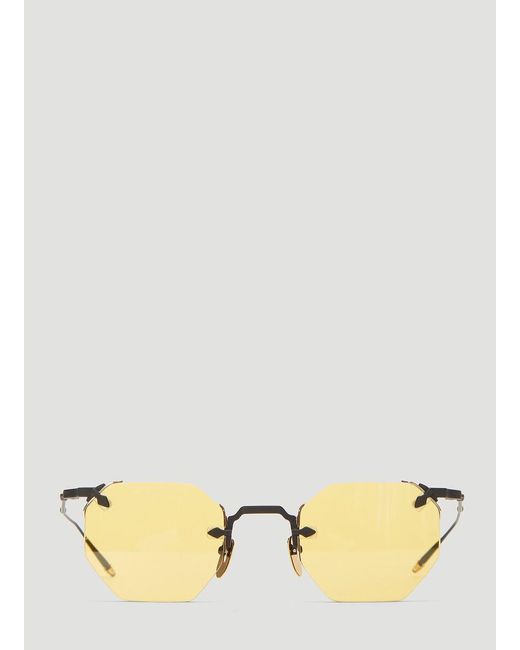 Jacques Marie Mage Black El Dorado Octagonal Rimless Sunglasses