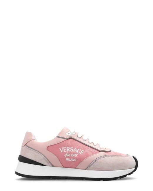 Versace Pink Milano Leather Running Sneaker