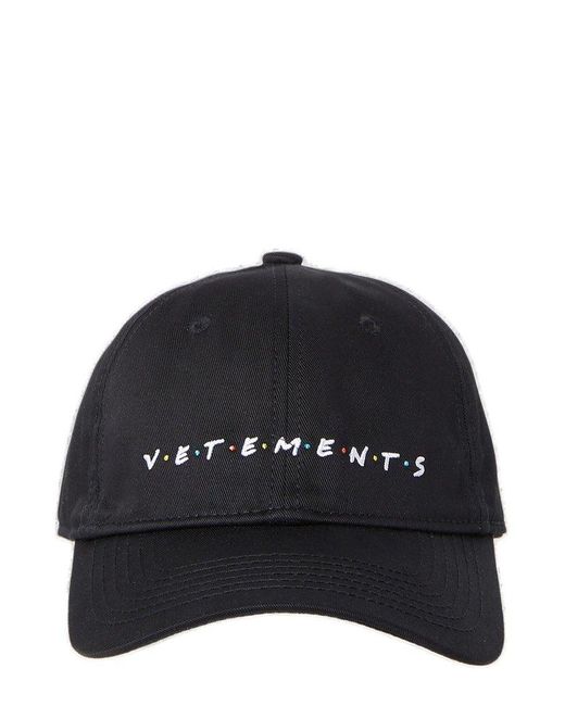 Vetements Black Friendly Logo Baseball Cap for men