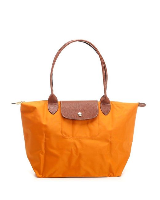 Longchamp Orange Le Pliage Original Small Shoulder Bag