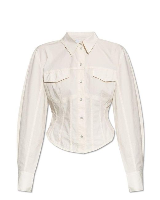 Ganni White Shirt With Pockets