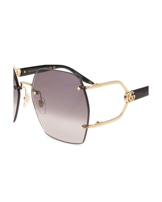 Gucci Metallic Sunglasses With Logo,