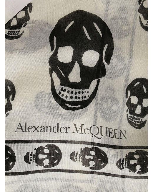 Alexander McQueen Multicolor All-over Skull Logo Scarf for men